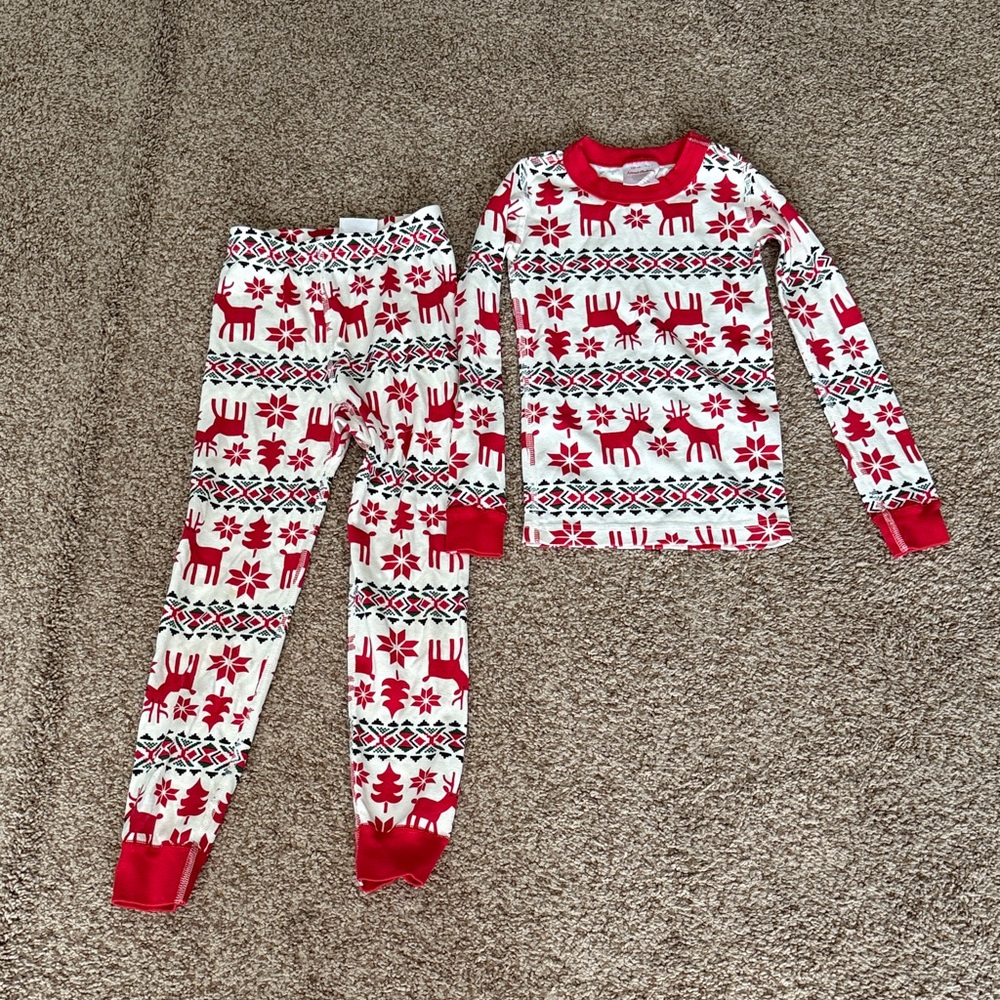 Hanna Andersson Festive Red and Cream Kids Pajamas